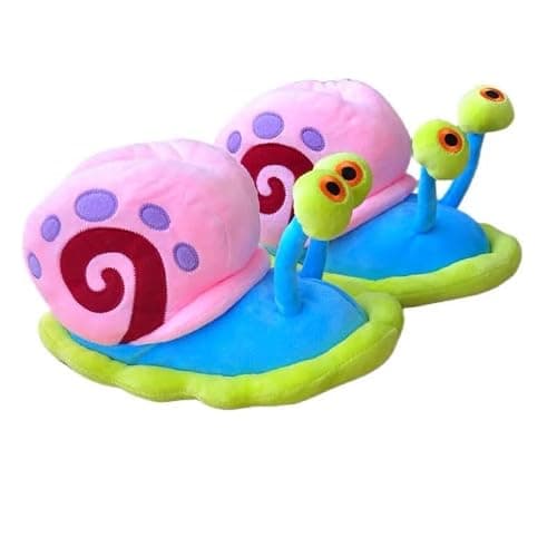 UKKO Slippers Winter Cartoon Women Cute Snail Home Plush Shoes Indoor Cozy Flat Slides Furry Warm Cotton Slipper Girl-Light Blue - Image 1