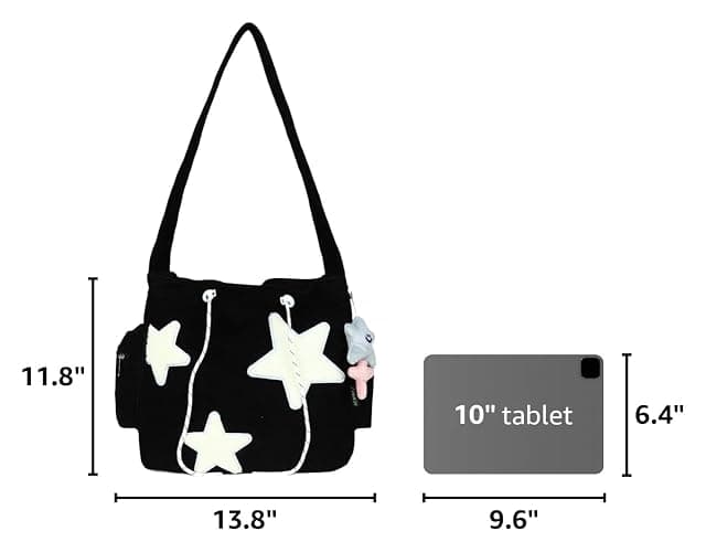 KAMEILONG Star Crossbody Bag Women Corduroy Tote Bag Aesthetic Messenger Bag Cute Shoulder Bag Y2K Hobo Bag thumbnail 3