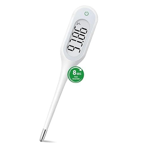8 Seconds Thermometer for Adults & Kids, Accurate & Safe Baby Thermometer with Fever Alarm and Memory Recall, Oral, Rectal or Underarm Use (White) - Image 1