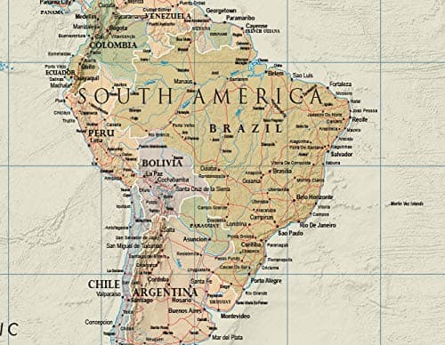 Swiftmaps World Contemporary Premier Wall Map Poster Mural 24h x 36w - LAMINATED thumbnail 7