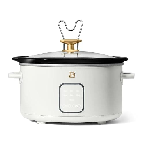 Beautiful 4-Quart Slow Cooker with Touch-Activated Display, Programmable Digital Controls, Removable Non-Stick Pot, Keep Warm Function, by Drew Barrymore (White Icing) - Image 1