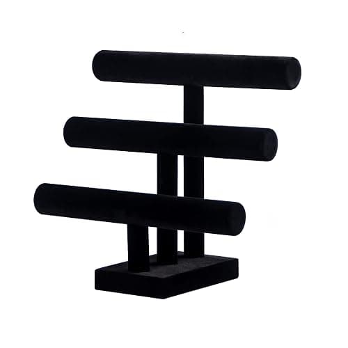 Pengup 3 Tier Bracelet Holder,Bracelet Display Stand,Black Velvet Jewelry Organizer Displays for Necklace Scrunchies Watches Hair Ties. - Image 1