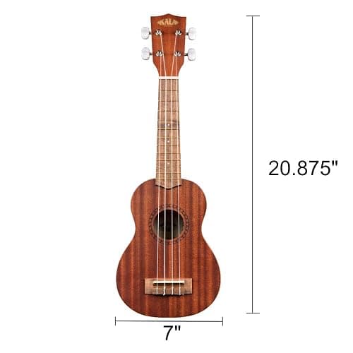 Kala KA-15S Ukulele Satin Mahogany Soprano Bundle with a Ukulele Tote Bag, Tuner, and Lumintrail Polishing Cloth thumbnail 2