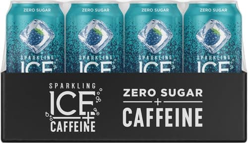 Sparkling Ice Caffeine Blue Raspberry Sparkling Water with Caffeine, Zero Sugar, with Antioxidants and Vitamins,16 fl oz Cans (Pack Of 12) thumbnail 4