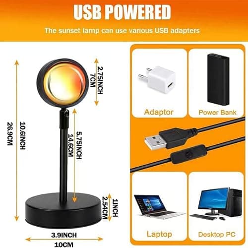 Sunset Lamp Projector LED Lights Night Light Sunlight Sunrise Room Decor RGB Lights for Bedroom Ambient Lighting Living Room Gifts for Women Dorm Party Birthday thumbnail 4