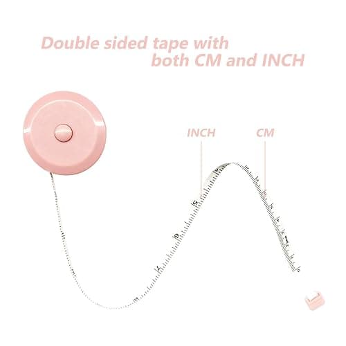GDMINLO 3 Pack Tape Measure Measuring Tape for Body Fabric Sewing Tailor Cloth Knitting Craft Weight Loss Measurements Retractable 60-inch 1.5 Meter, Small Push ButtonDouble Scales Rulers thumbnail 4