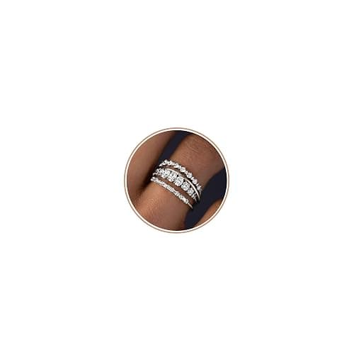 TOBENY Stackable Gold Rings for Women Non Tarnish Dainty 14K Gold Plated Stacking Cubic Zirconia Thumb Ring Set Trendy Statement Promise Wedding Bands Engagement Rings for Women Size 6 7 8 9 10 - Image 1
