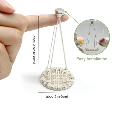 2 Pack Jumping Spider Rope Bridge Swings, Natural Cotton Rope Handmade Magnetic Mounting Jumping Spider Accessories for Medium Jumping Spider Enclosure thumbnail 2