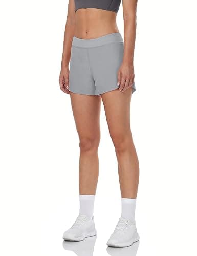 HeyNuts My Pace Running Shorts for Women, Mid Waisted Reflective Athletic Shorts Lined Workout Shorts 3" thumbnail 3