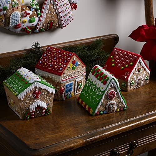 Bucilla Felt Applique 4 Piece Ornament Making Kit, Gingerbread Christmas, Perfect for DIY Arts and Crafts, 89383E thumbnail 3