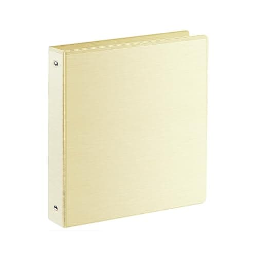 SUIN 1 Inch 3 Ring Binder, Clear 1'' View Presentation Binders with 2 Pockets, Fits 8.5 x 11 Letter Size, Durable Polypropylene, Non-Stick & PVC-Free for School, Office & Home (Brushed Yellow) - Image 1