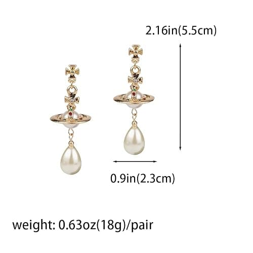 ZHOUMEIWENSP Silver Saturn NANA Earrings Planet Dangle Earrings Space Hypoallergenic Punk Earrings for Women thumbnail 2