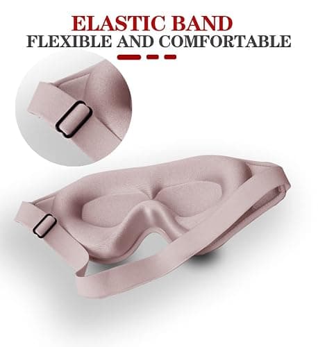 Sleep Mask, 3D Deep Contoured Eye Covers for Sleeping, 99% Block Out Light Eye Mask,Zero Pressure Cup Blindfold for Men Women, with Adjustable Strap for Sleeping, Yoga, Traveling (Pink) thumbnail 4