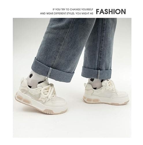 Cute Athleisure Star Shoes Chunky Platform Lace-up Comfy Non Slip Lightweight Softy Casual Sneakers Kawaii Y2K Pretty Pastel Retro Gifts for Women & Girls Back to School thumbnail 7