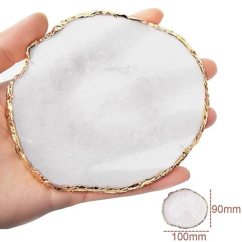 Resin Nail Art Palette, Nail Painting Mixed Color Palette, Gilded Edge Nail Gel Color Makeup Display Board Pallet (White) thumbnail 4