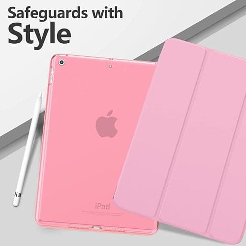 MoKo Case for iPad 10.2 iPad 9th Generation 2021/ iPad 8th Generation 2020/ iPad 7th Generation 2019, Slim Stand Hard Back Shell Smart Cover Case for iPad 10.2 inch, Auto Wake/Sleep, Flowers Pink thumbnail 9