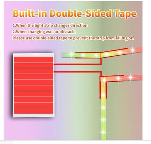NBBUFF Led Lights for Bedroom 50ft (1 Roll), Color Changing RGB Led Strip Lights with 60 Keys Remote and App Control, Music Sync Led Lights for Room Kitchen Party Home Decor thumbnail 2