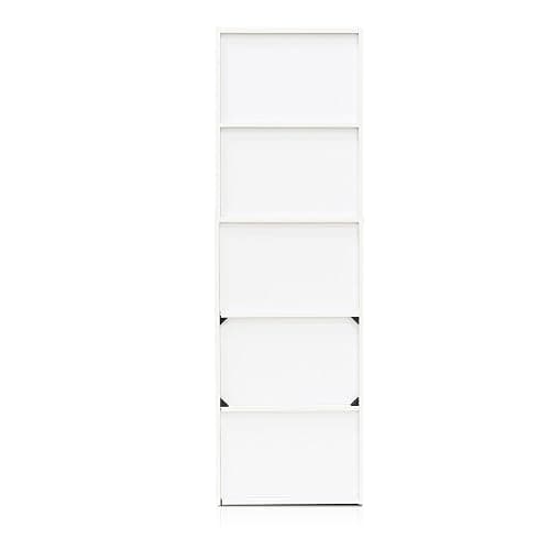 Furinno 5-Tier Reversible Color Open Shelf Bookcase , White/Pink 11055WH/PI thumbnail 9
