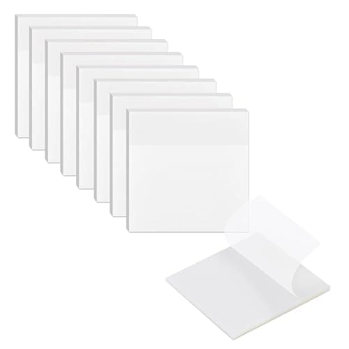 400 Sheets Transparent Sticky Notes, 3x3 inch 8 Pads Clear Sticky Notes, Self-Stick Translucent See Through Post Note Pads for Books Annotation - Image 1
