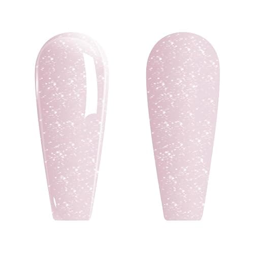 Vishine Glitter Nude Pink Gel Polish Iridescent Shimmer Jelly Neutral Color Skin Tone Clear Pink 8ml Sparkle Pink Natural Soak off UV LED Cured for Home Salon DIY Nail Art E030 thumbnail 3