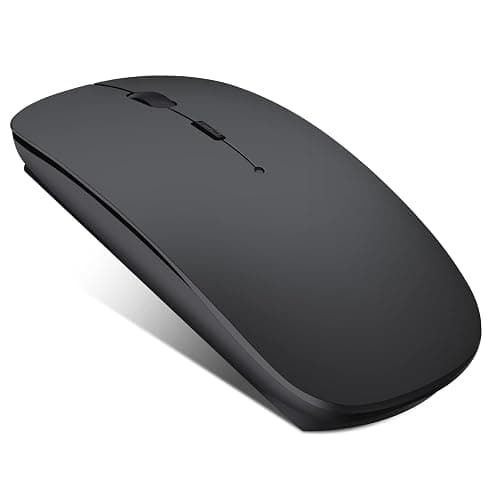 QYFP Souris Bluetooth rechargeable sans fil compatible avec MacBook Pro/Air/Android/iOS tablette/ordinateur portable/PC/Mac/ordinateur, noir - Image 1