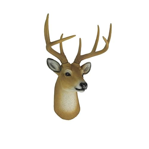 HD 8 Point Buck Wall Mounted Fake Deer Head - Faux Taxidermy Antler Animal Sculpture - 13 Inch High Resin Fall Dining Room Wall Decor and Rustic Cabin Decoration | Brown Hand-Painted Resin, Natural Highlights and Texture, 11 Inch Wide, 9.25 Inch Deep thumbnail 7