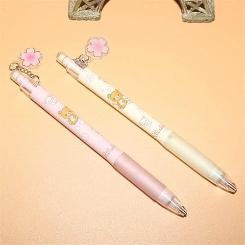 2pcs Cute Mechanical Pencil Press Pen 0.5/0.7mm Kawaii Sakura 2B Automatic Pencils Cartoon Bear Writing Tool Stationery Office School Office Supply Student Stationery Gift thumbnail 3