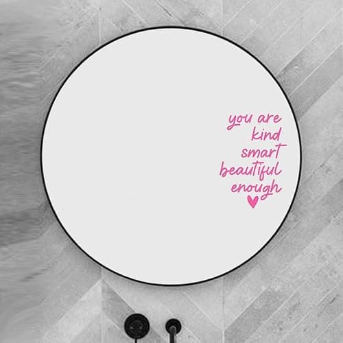 2 Pack Pink Mirror Decal Room Decor for Teen Girls, 3D Pink Bathroom Decor for Kids or Girls,Positive Affirmation Mirror Sticker thumbnail 5