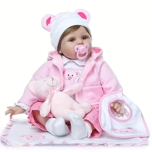 SYP Reborn Baby Dolls Boy - 20-Inch Realistic Reborn Dolls Boy in Blue Puppy Outfit, Grey Striped Trousers, Sleeping Position Real Life Baby with Dolls Accessories for Kids Age 3+ thumbnail 4