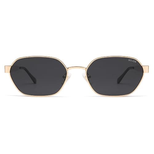 SOJOS Trendy Polarized Hexagon Sunglasses for Women Men, UV400 Retro Rectangle Shades SJ1238 thumbnail 2