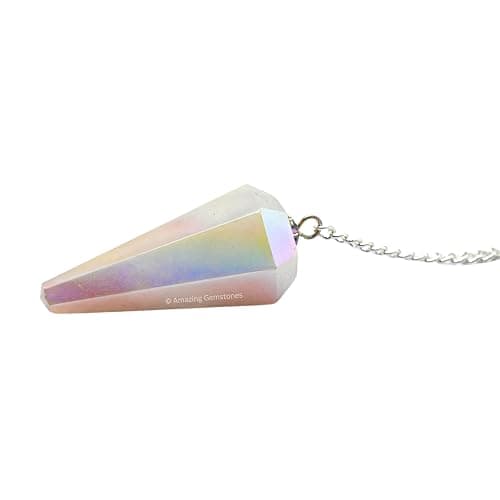 Amazing Gemstone Angel Aura Rose Quartz Crystal Pendulum for Divination - Certified Dowsing Crystals, Healing Stones for Chakra Balancing, Meditation - Enhance Reiki Spiritual Growth thumbnail 3