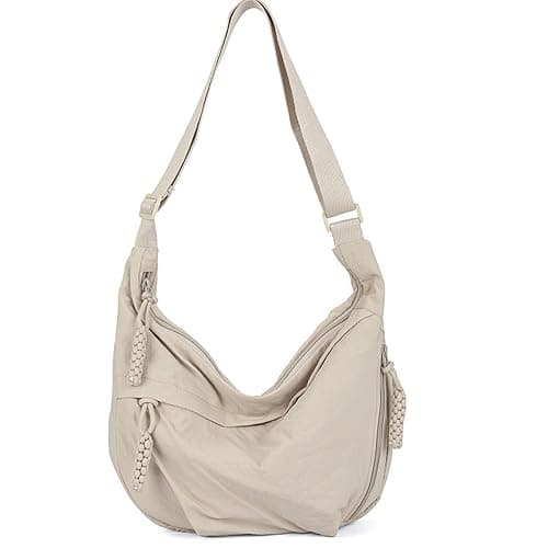 Crescent Crossbody Bags for Women Nylon Slouchy Sling Hobo Bag,Spacious Dumpling Handbag Cross Body Purses for Work Shopping - Image 1