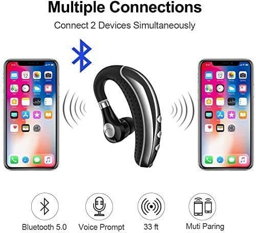 COMEXION Bluetooth Headset V5.0 Bluetooth Earpiece with Mic and Mute Key Wireless Noise Reduction Business Earphone for Driving/Meeting/Listening thumbnail 4