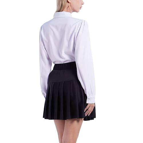 ETOSELL Women Short Sleeve Peter Pan Collar Blouse Kawaii Girls School Uniform White Shirt Lady Bowknot OL Button-Down Shirts thumbnail 4