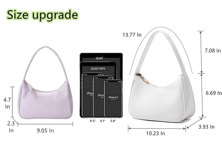 CYHTWSDJ Shoulder Bags for Women, Cute Hobo Tote Handbag Mini Clutch Purse with Zipper Closure - Black - Large thumbnail 5