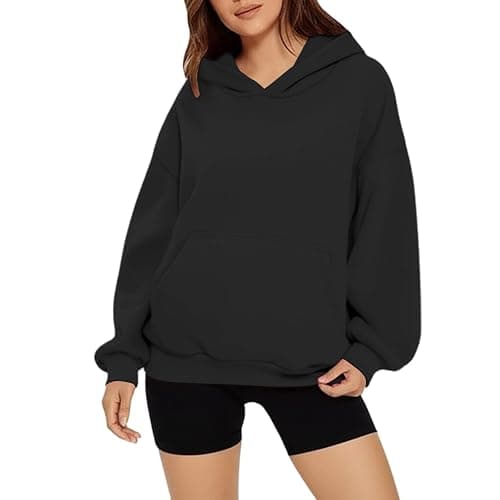 Hoodies for Women Teen Girls 2025 Fall Outfits Trendy Plain Hoodie Plus Size Oversized Sweatshirt Cute Aesthetic Clothes thumbnail 3