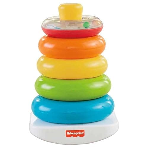 Fisher-Price Baby’s First Blocks & Rock-a-Stack Toy Set, Bucket of 10 Shapes & Ring Stacking Activity for Developmental Play Ages 6+ Months (Amazon Exclusive) thumbnail 4
