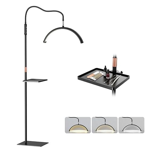 Mznoo Lash Light, Half Moon Lamp with Tool Tray, LED Moon Light for Eyelash Extensions, Flexible and Adjustable Color Modes, Suitable for Beauty Salons and Beginner DIY (Black) thumbnail 9