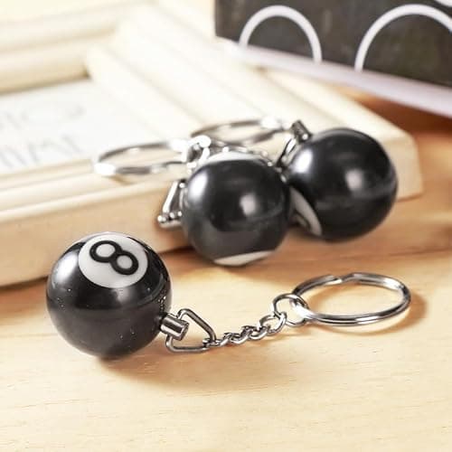 Zittop 1 Pcs 8 Ball Keychain Billiards Ball Keyring Creative Key Chain Charm Keychain for Billiards Birthday Party Supplies thumbnail 7