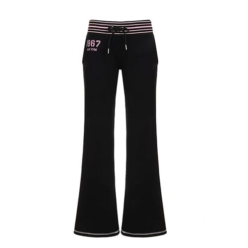 Quzak Low Rise Pants for Women Wide Leg Yoga Pants Bootcut Leggings Comfy Workout Lounge Sweatpants Vintage Streetwear thumbnail 5