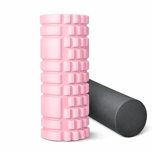 2 in 1 Foam Roller, Back Roller Foam For Back Pain, Muscle Roller Stick,Spiky columna de masaje Textured Deep Massage Roller with Smooth Style Roller High Density Roller for Exercise and Recovery(Pink) - Image 1
