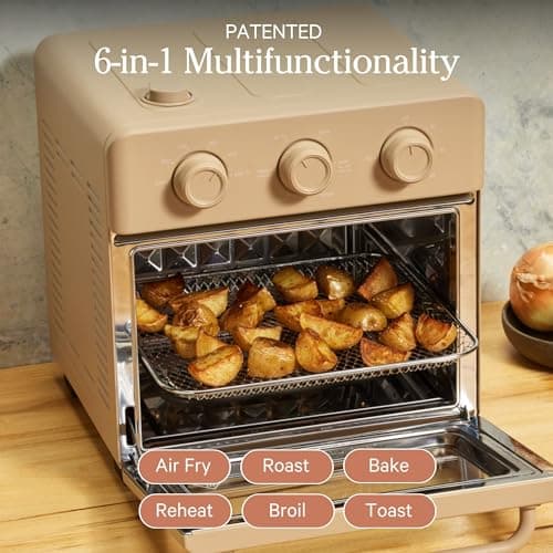 Our Place Wonder Oven & Essentials Kit | 6-in-1 Air Fryer Toaster Oven with Steam Infusion | Countertop Convection Oven Combo with Extra Bake Pan & Air Fryer Basket | Non-toxic, PFAS-Free Duo | Steam thumbnail 3