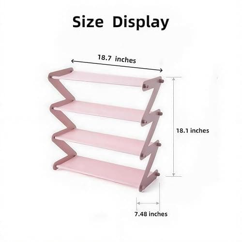 WLLYXUS 4 Tier Foldable Shoe Rack Organizer Free Standing Shoe Rack for Closet Front Door Living Room Entryway, Simple Installation (Blue) thumbnail 2