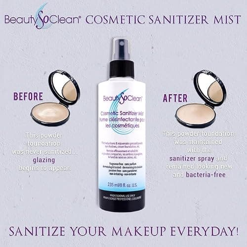 Beautysoclean Cosmetic Sanitizer Mist - (8.0 oz.) Makeup Sanitizing Spray for Powder-based Makeup Palettes & Pressed Cream Foundations, Bronzers, Concealers, Blushes, Eyeshadows. thumbnail 6