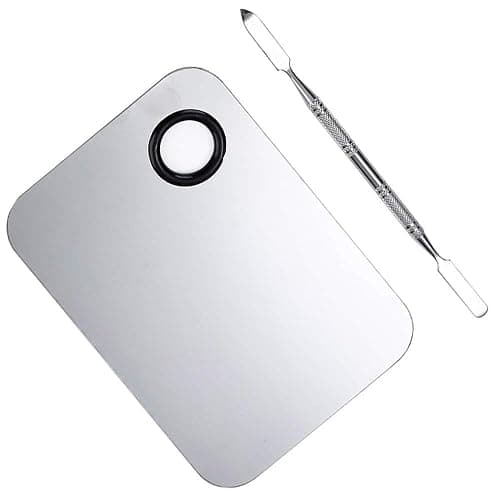 Stainless Steel Cosmetic Makeup Palette, Professional Cosmetic Mixing Makeup Palette Spatula Makeup Artist Tool, Beauty Salon Color Cream Mixing Palette With A Spatula Makeup Nail Art Palette thumbnail 5