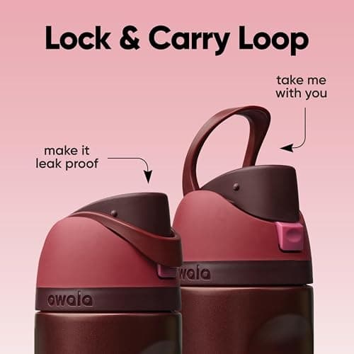 Owala FreeSip Insulated Stainless Steel Water Bottle with Straw, BPA-Free Sports Water Bottle, Great for Travel, 24 Oz, Black Cherry thumbnail 5