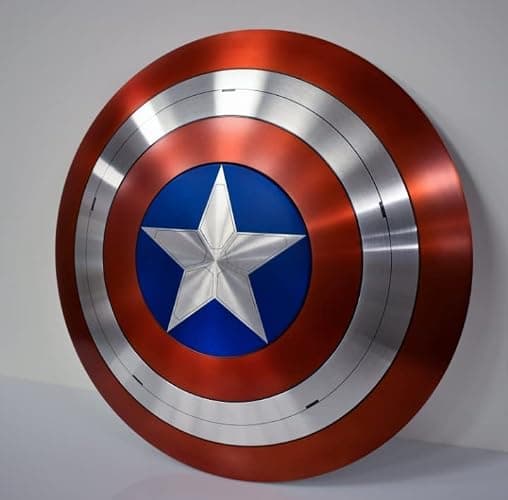 Captain America Schild Einzigartiges Design Stahlschild Metall Cosplay und Rollenspiel Mittelalter Schild Weihnachten & Thanksgiving Geschenk, Mehrfarbig/Meereswellen (Ocean Tides), Standard thumbnail 2