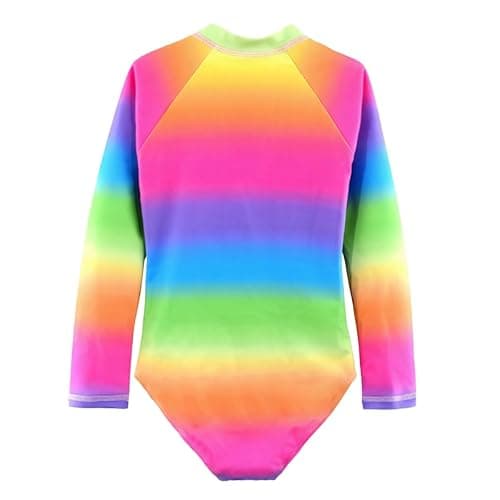 BAYIMEE Girls Swimsuits One Pieces Long Sleeve Swimwear Zipper Rashguard Bathing Suits 2-12 Years thumbnail 2