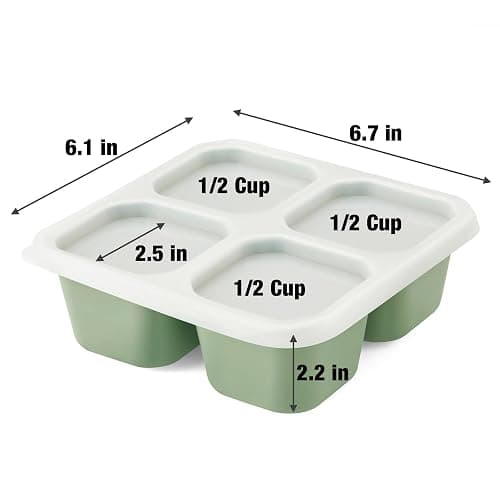 PandaEar 3 Stück Snackbox mit Fächern Kinder– Silikon Snack box mit Deckel für Kinder & Erwachsene – 4-geteilte Bento Snackdose Snackbehälter wiederverwendbar für Arbeit & unterwegs, bpa frei thumbnail 3