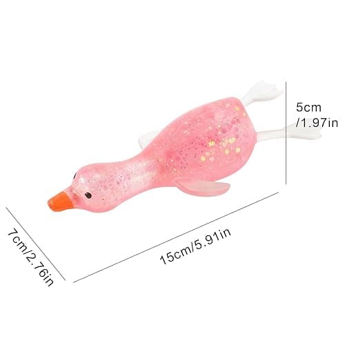Duck Squishy Glitter, Squishy Duck Squeezy, Ultra Soft Stress Relief Sugar Ball Slow Rise Relaxing Sensory Fidget Stress Anxiety Relief for Adults Gifts (Pink-1pc) thumbnail 3